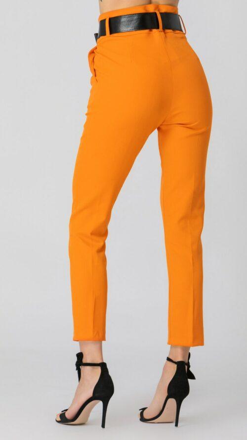 Ψηλόμεσο παντελόνι κάπρι πορτοκαλί από πίσω